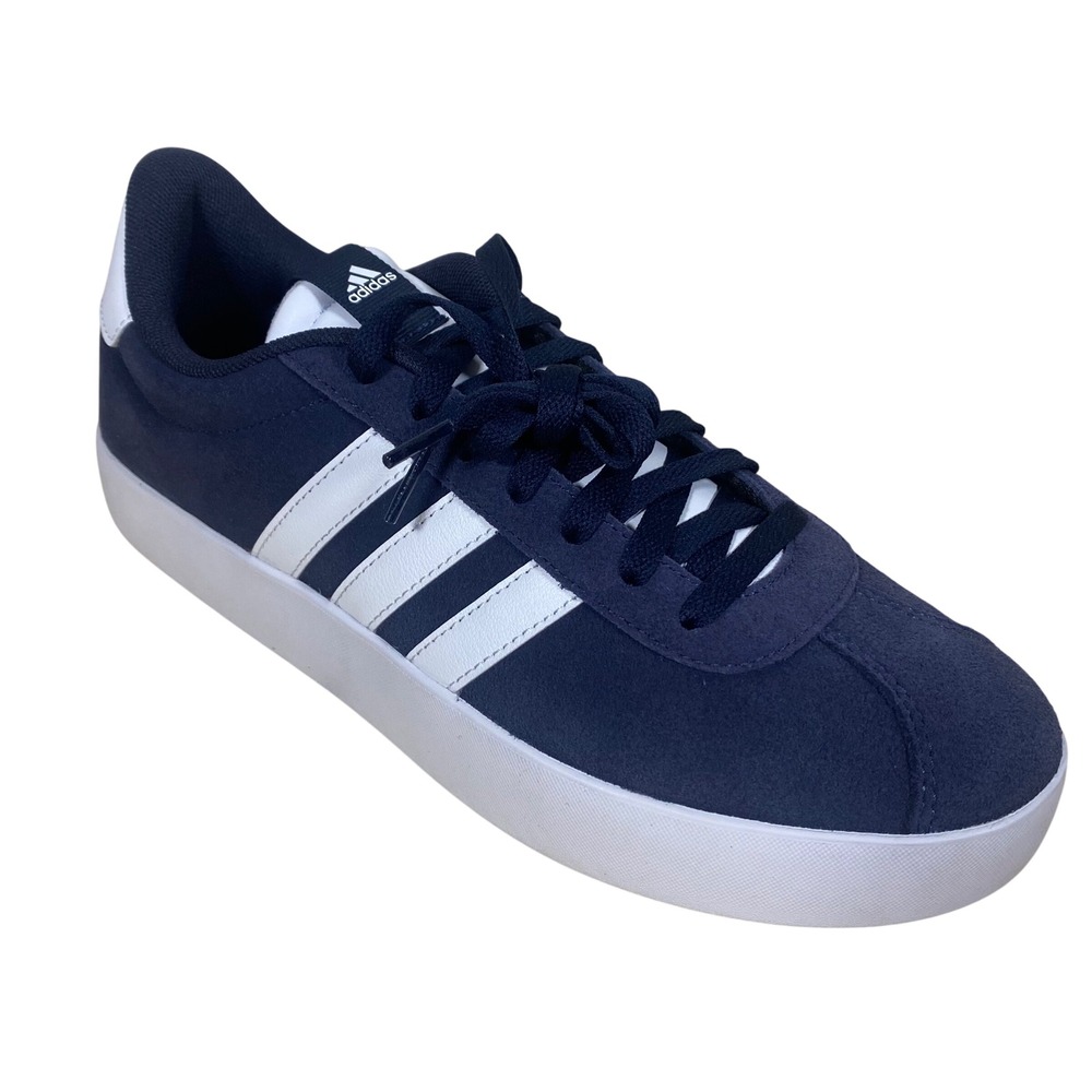 NEW Adidas VL Court‎ 3.0 Mens Navy Blue White Suede Skateboard Shoes Size 10.5